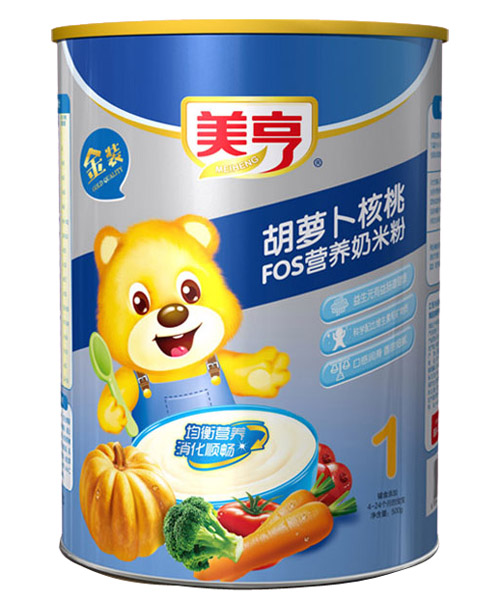 美亨紙聽裝胡蘿卜FOS營(yíng)養(yǎng)奶米粉1段