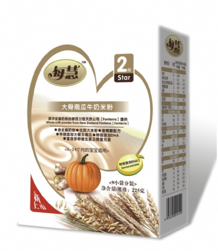 每慧大骨南瓜牛奶米粉2段(盒裝)