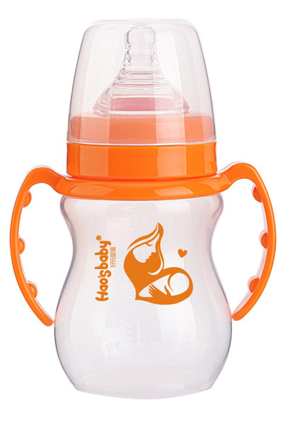 好氏嬰童橙色雙柄PP奶瓶