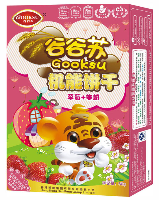 谷谷蘇草莓+牛奶機(jī)能餅干