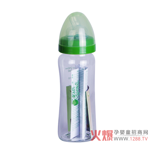 美國(guó)小綠芽玻璃奶瓶寬口266ml