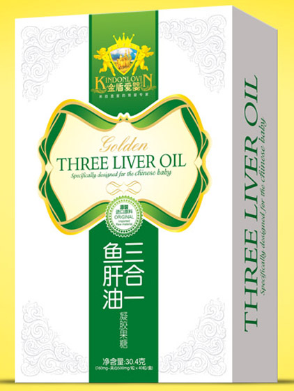 金盾愛(ài)嬰魚(yú)肝油三合一凝膠果糖