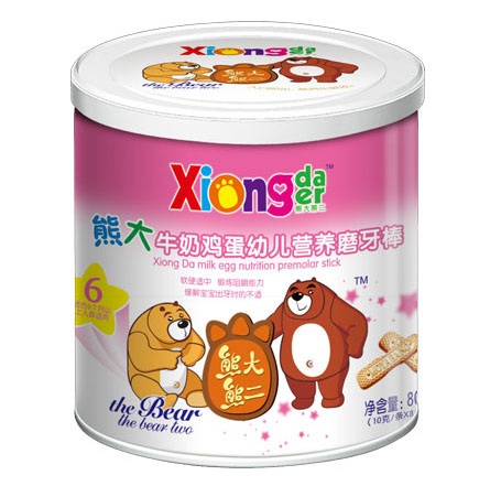 熊大熊二牌熊大牛奶雞蛋幼兒營養(yǎng)磨牙棒