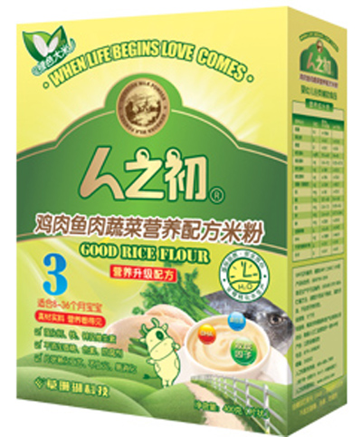 人之初幼兒雞肉魚(yú)肉蔬菜米粉3段盒裝