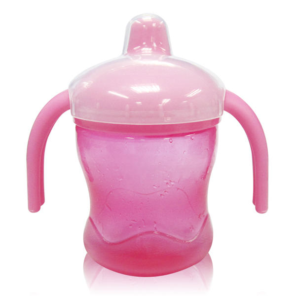 媽媽易嬰兒波浪學水杯雙耳學飲杯粉色