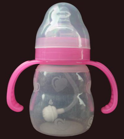 貝樂(lè)寬口帶柄硅膠奶瓶160ml