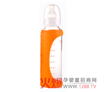 Hello Bebe含硅膠套玻璃奶瓶