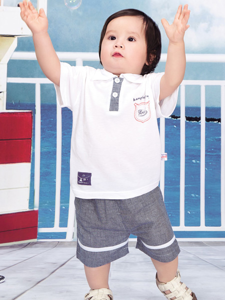 康貝坊翻領兒童夏季套裝