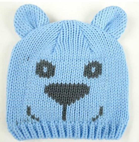 幼之戀卡通熊幼兒帽藍(lán)色