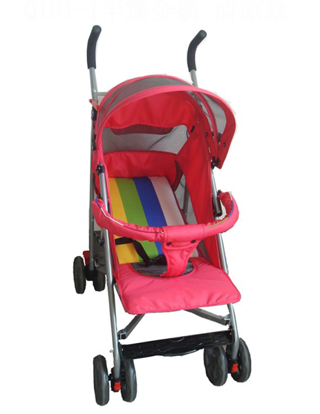 凱貝兒紅色條紋墊嬰兒車