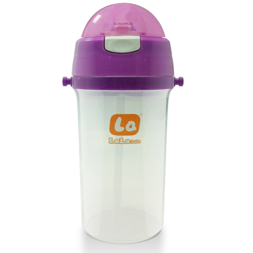 樂樂寶貝無柄吸管學(xué)飲杯紫色