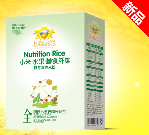 金盾愛嬰胡蘿卜燕麥助長(zhǎng)配方小米米粉225g