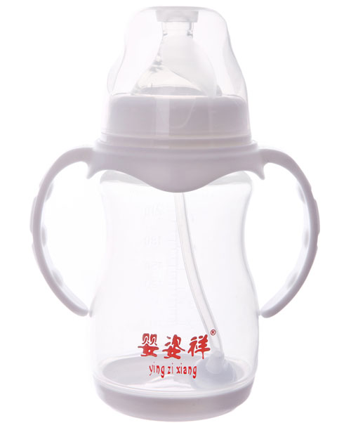 嬰姿祥寬口雙耳自動弧形帶底奶瓶240ML
