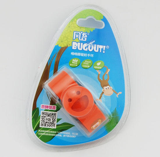 BUGOUT笑臉啪啪圈驅(qū)蚊手環(huán)紅色