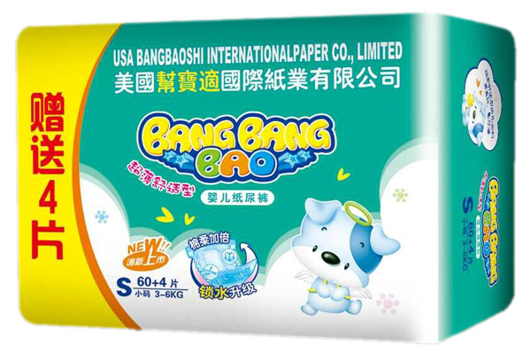 幫幫寶超薄舒適型嬰兒紙尿褲S60+4片
