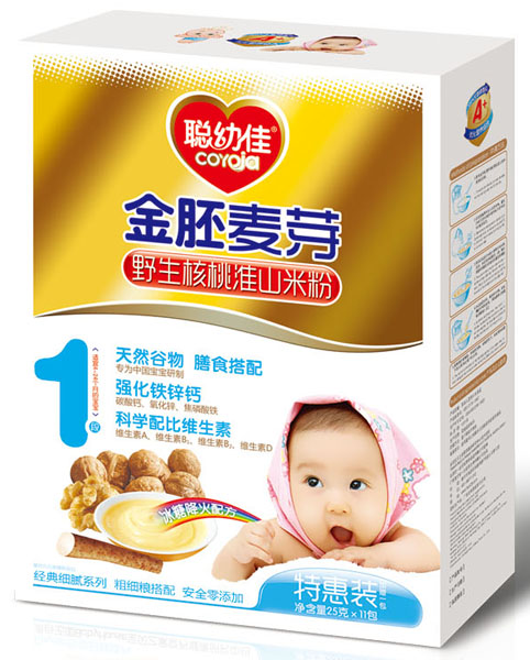 聰幼佳金胚麥芽野生核桃淮山米粉