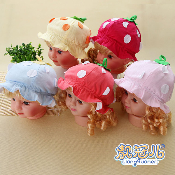 靚冠兒嬰幼兒純棉六片花邊帽子賞析