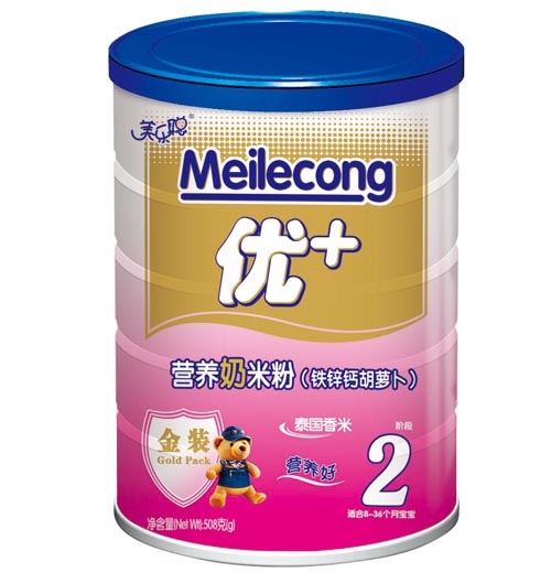 美樂(lè)聰鐵鋅鈣胡蘿卜營(yíng)養(yǎng)奶米粉2段