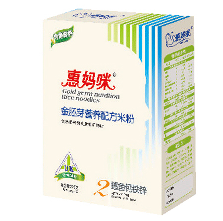 惠媽咪鱈魚(yú)鈣鐵鋅金胚芽米粉2段盒裝