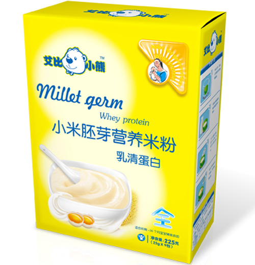 艾比小熊乳清蛋白小米胚芽米粉全段盒裝