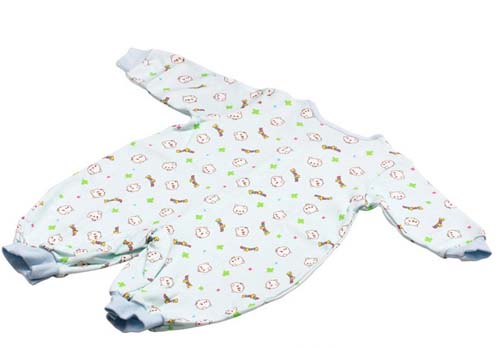 KUNKUN嬰兒棉布長袖兩用兔裝淺藍色