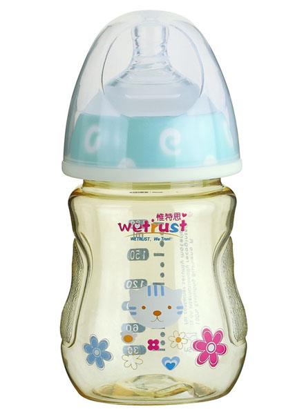 惟特思粉藍(lán)寬口PPSU奶瓶雙色無(wú)把手(180ml)