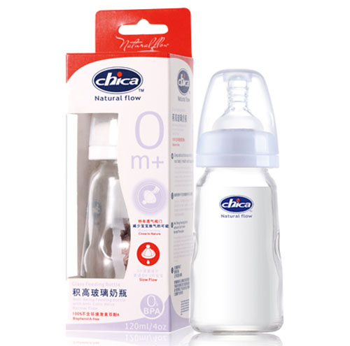 積高真乳實(shí)感晶白普通玻璃奶瓶120ml