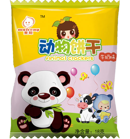 麥聰動(dòng)物餅干牛奶味18克