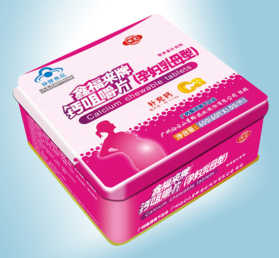 群星鑫福來牌 鈣咀嚼片(孕婦型)鐵盒