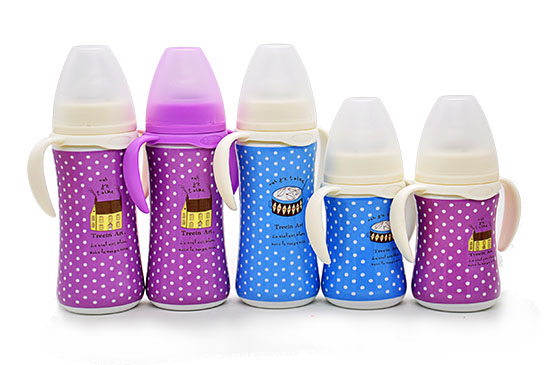 貝斯比幻彩瓷弧形寬口自動(dòng)奶瓶兩色
