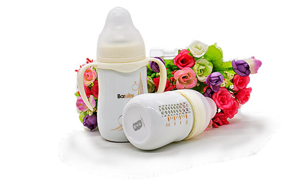 貝斯比玲瓏瓷異形寬口自動奶瓶