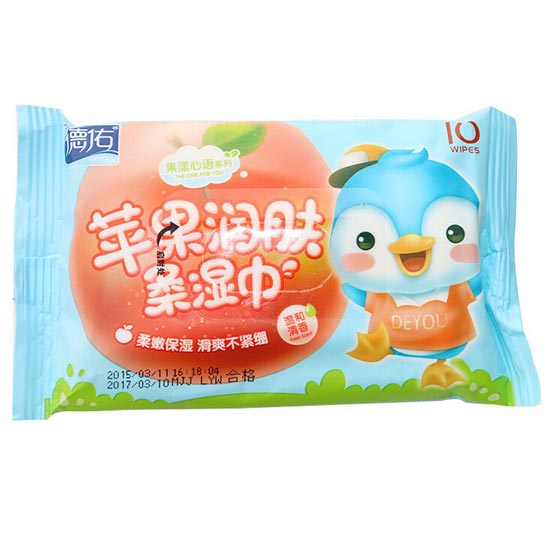 德佑一次性yinge蘋果潤(rùn)膚濕巾10片