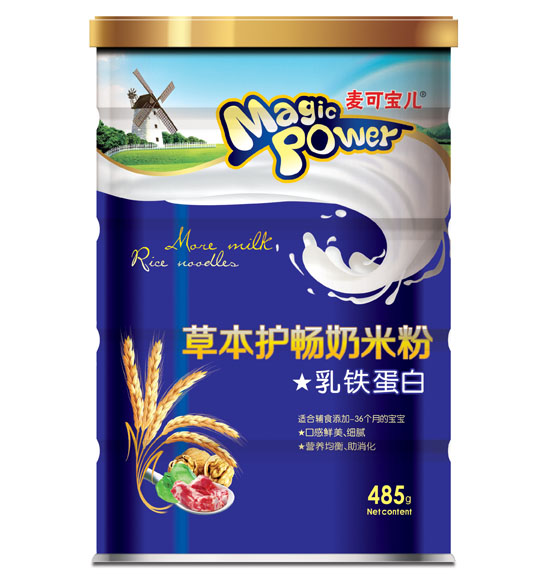麥可寶兒乳鐵蛋白草本護(hù)暢奶米粉鐵罐裝