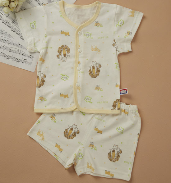 金色小魚精棉單面動物樂園短袖桃開套