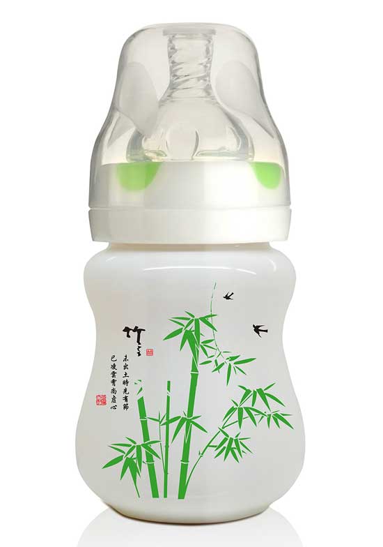 貝嬰奇180ml陶瓷奶瓶綠色