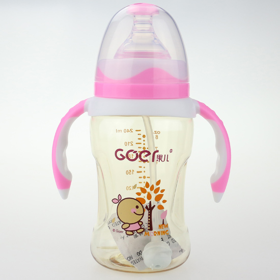 果兒240mlPPSU寬口奶瓶粉色