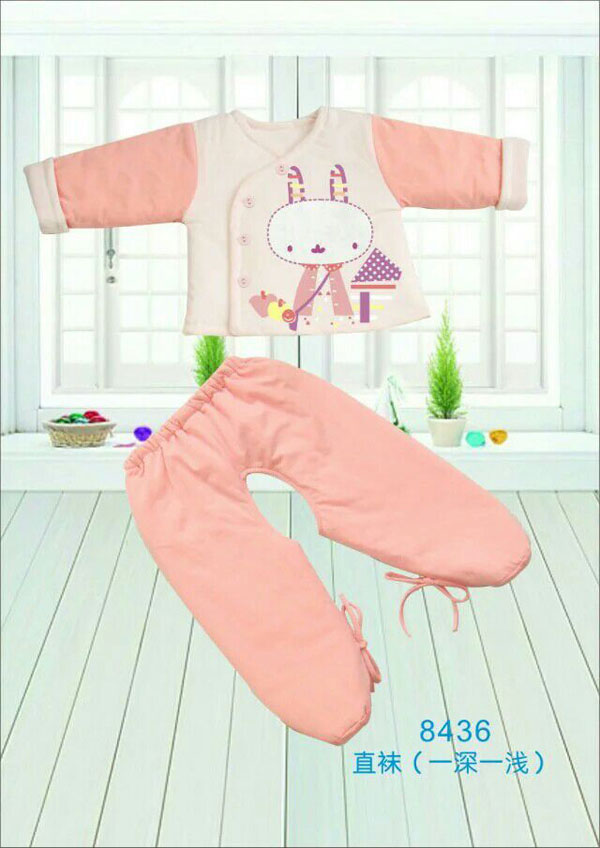 快樂(lè)小天天保暖棉衣套裝 粉色小兔子