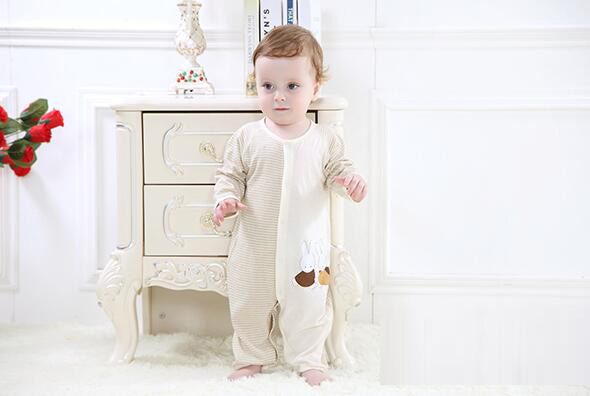 蓓琪兔yinge內(nèi)衣2015春夏新款間條長袖對襟哈衣0