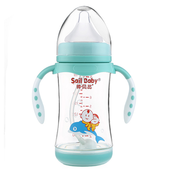 帥貝比感溫PPSU奶瓶綠