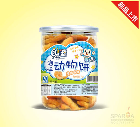 貝之源動(dòng)物餅干哈密瓜味