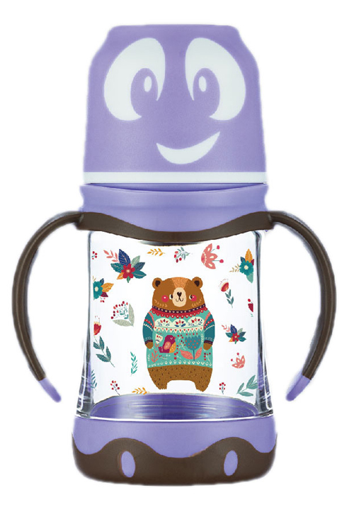 紐優(yōu)特麗透奶寬口tritan奶瓶180ml紫色