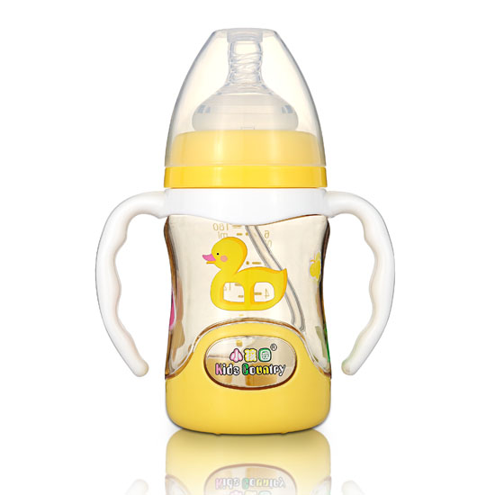 小孩國寬口扣底自動(dòng)PPSU安全奶瓶180ML黃色