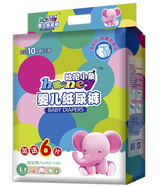 哈尼小象嬰兒紙尿褲L碼54+6片
