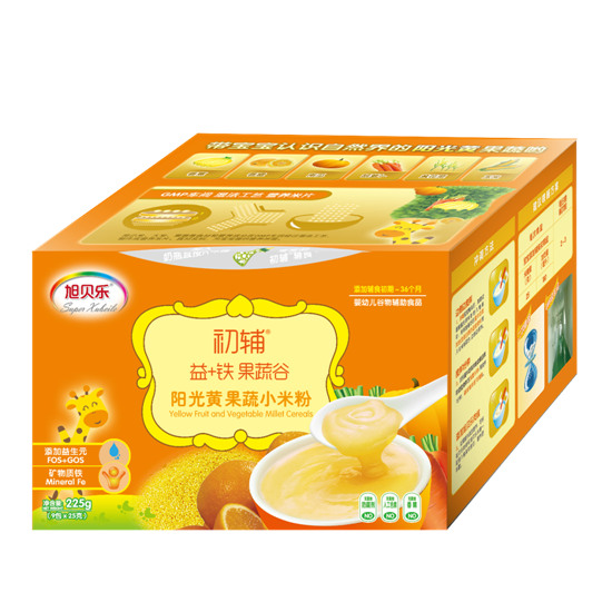 旭貝樂(lè)初輔陽(yáng)光黃果蔬小米粉