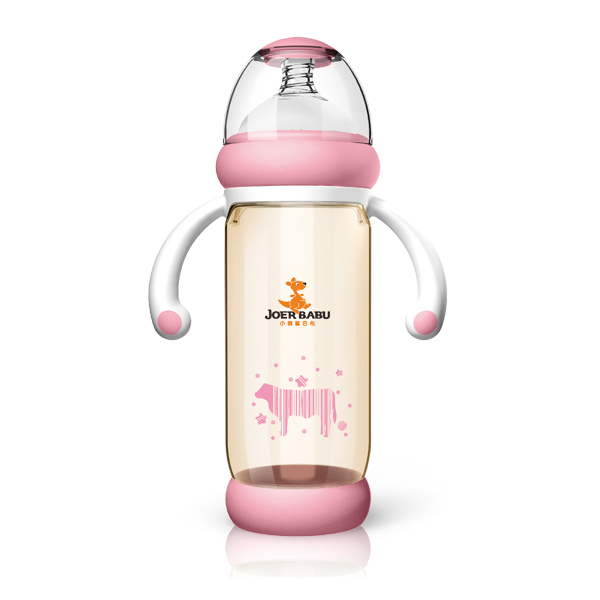 小袋鼠巴布防燙PPSU奶瓶BP-858粉色