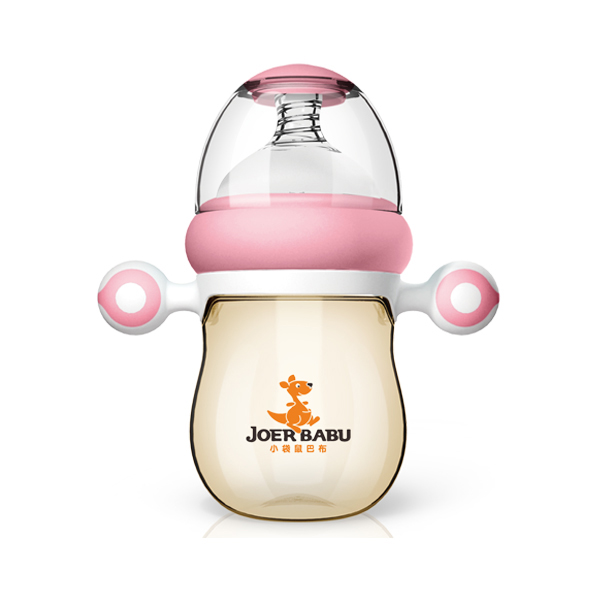 小袋鼠巴布自動(dòng)按摩手柄PPSU奶瓶BP-891粉色