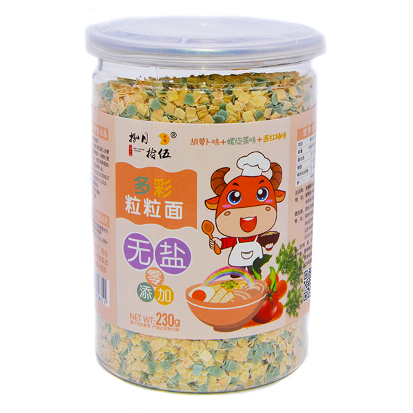 捌月拾伍無(wú)鹽多彩粒粒面胡蘿卜味+螺旋藻味+西紅柿味