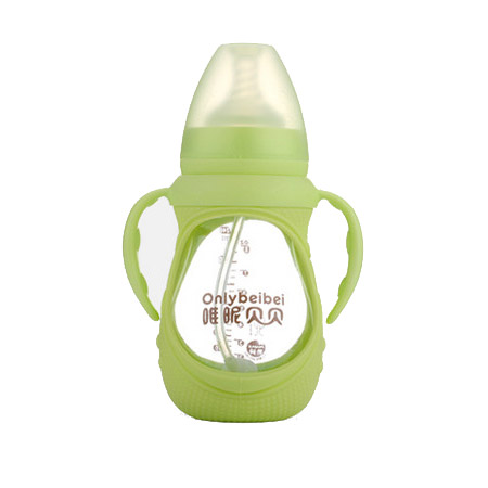 唯昵貝貝WA54硅膠防護玻璃奶瓶240ml綠色.jpg 唯昵貝貝WA54硅膠防護玻璃奶瓶240ml綠色.jpg