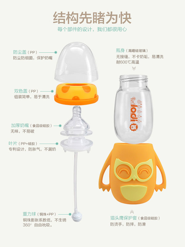 樂(lè)迪貓頭鷹硅膠套玻璃奶瓶-產(chǎn)品.jpg