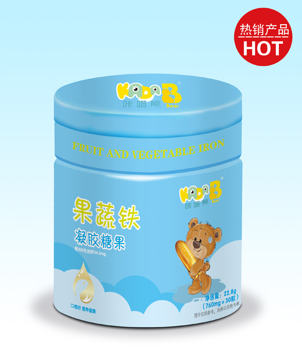 咔嗒熊果蔬鐵凝膠糖果